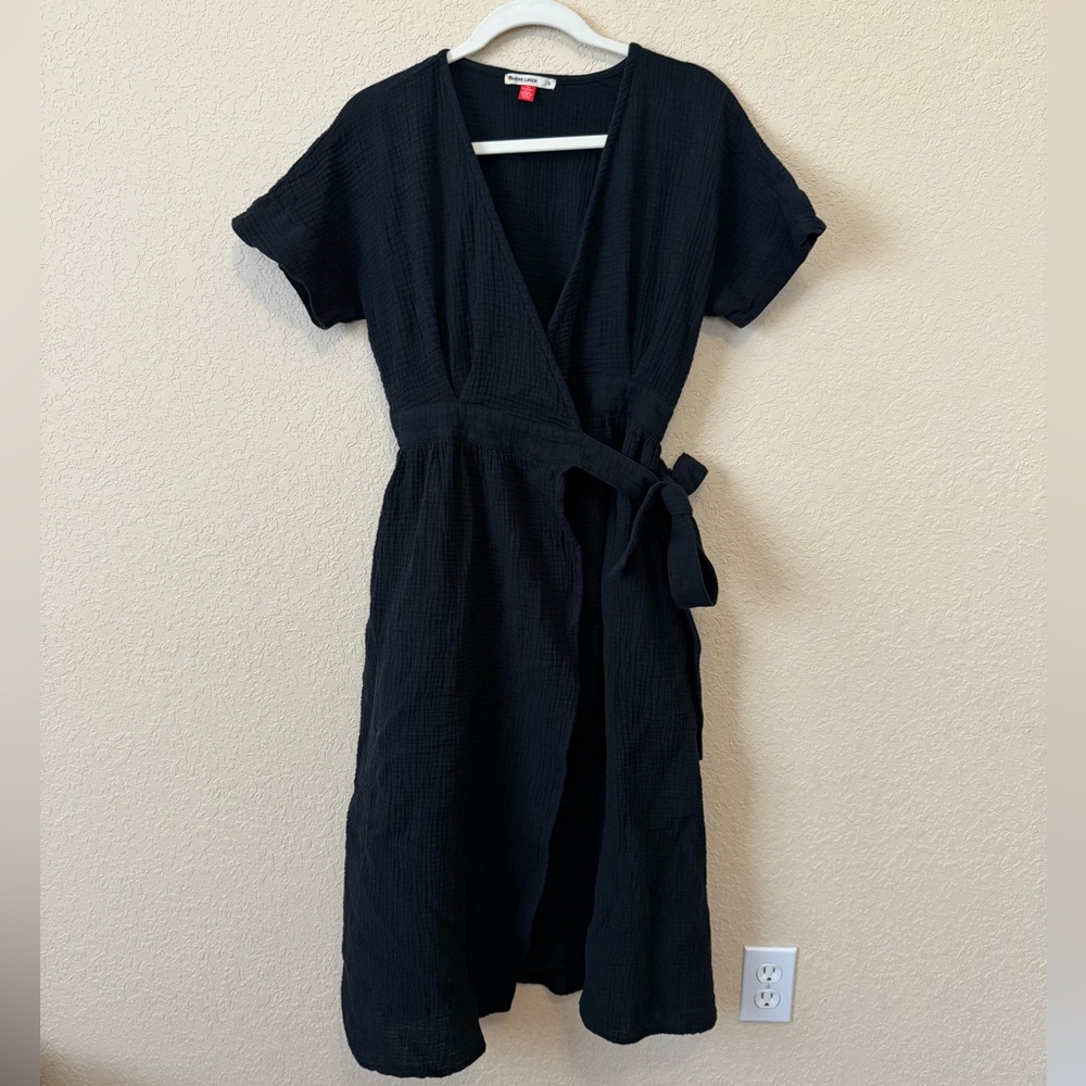 Marine Layer Black Wrap Dress